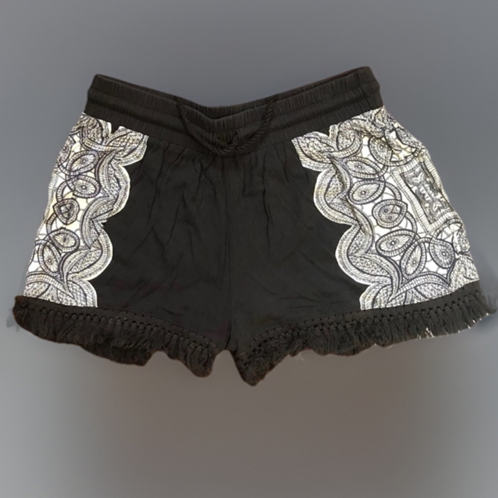 Vintage Paisley Fringe Festival Beach Shorts